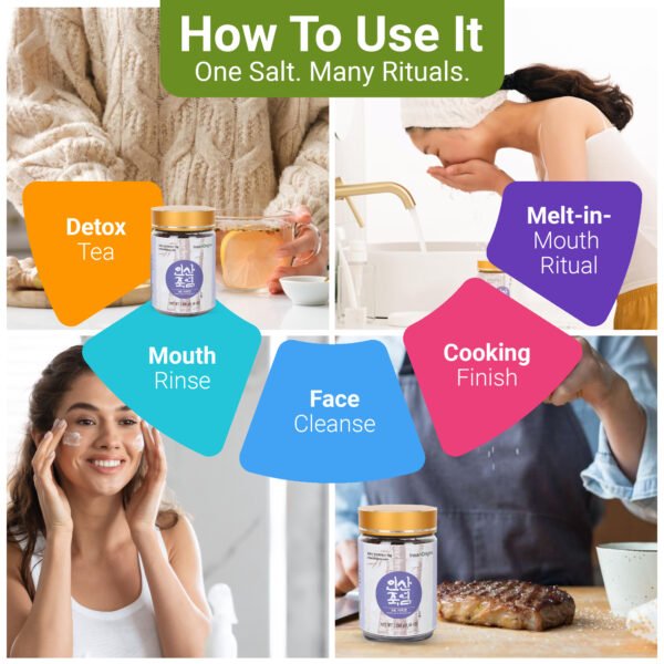 INSAN 9x Roasted Bamboo Salt – Korean Alkaline Mineral Salt for Cooking, Skincare Rituals & Detox Use | Powder 240g - Image 2
