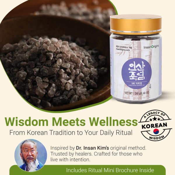 INSANORIGINS®9x Roasted Bamboo Salt – The Original |  Korean Alkaline Mineral Salt for Cooking Detox Use | 80+ Trace Mineral | CRYSTAL 240g - Image 2
