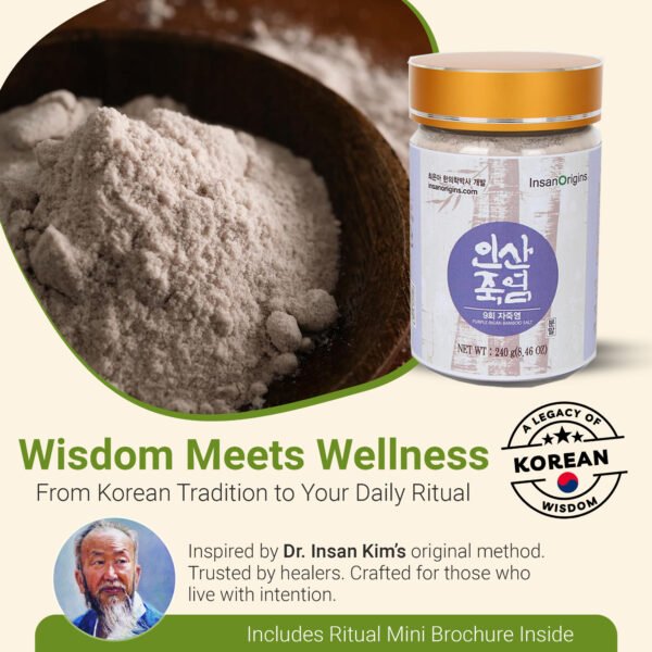 INSAN 9x Roasted Bamboo Salt – Korean Alkaline Mineral Salt for Cooking, Skincare Rituals & Detox Use | Powder 240g - Image 3